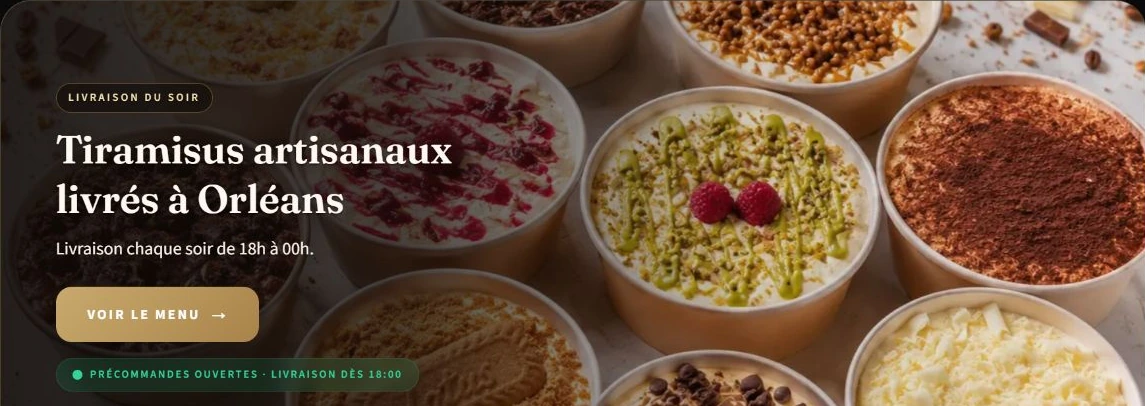 Page d’accueil du site My Tiramisu.